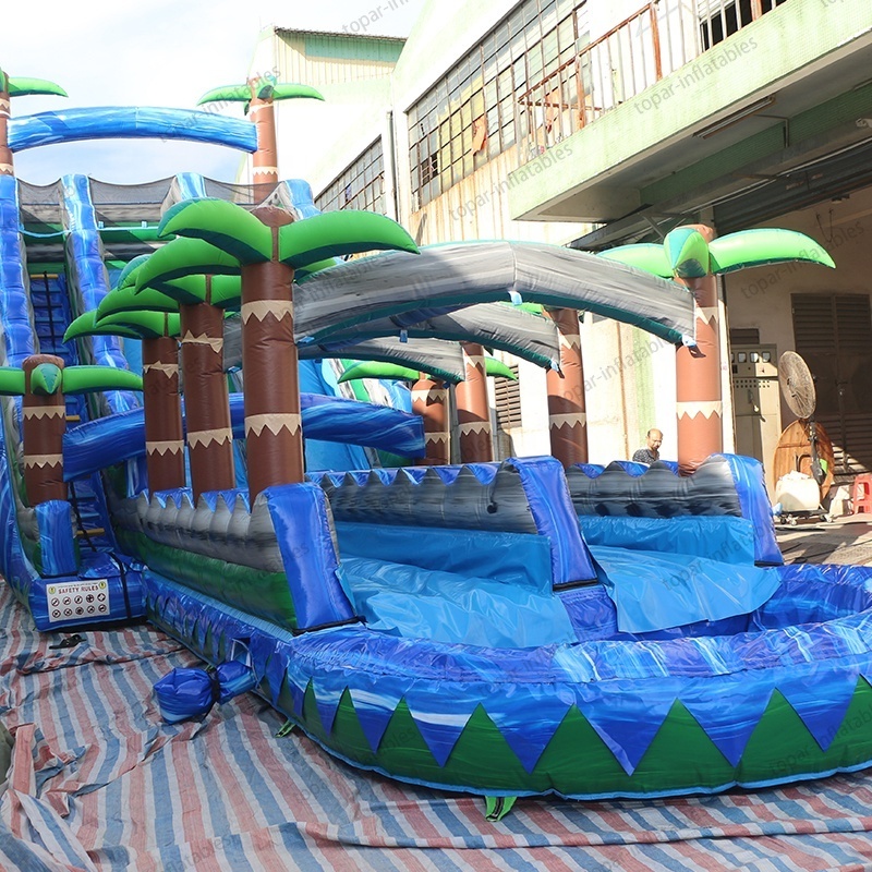 Commercial Grade Bounce Moonwalk Blow Up China Backyard Inflatable Water Slide With Swimming Pool