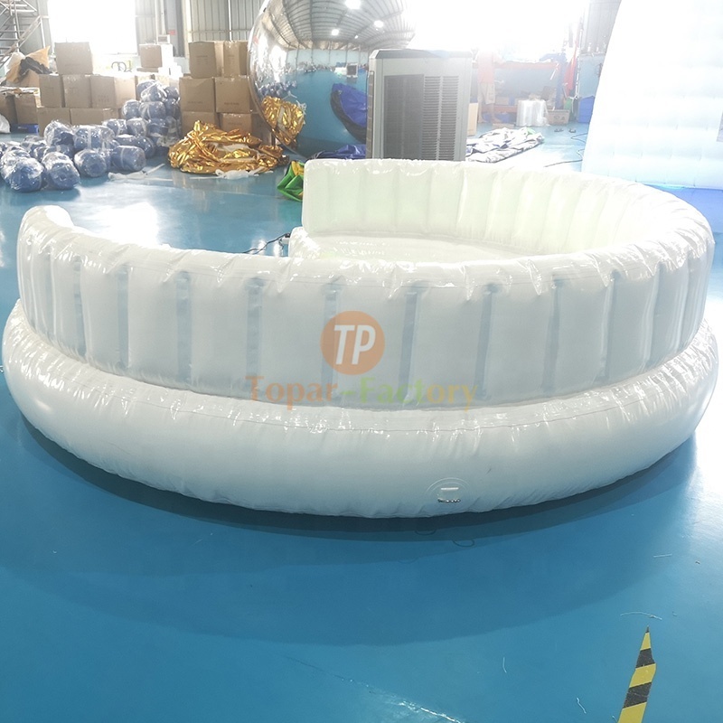 High Quality Inflatable party Furniture Led Sofa Air Lounge Ultra Lounge Sofa Round Inflatable Daybed Sofas with LED light