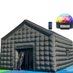 Large Backyard Black Inflatable Disco Tent Trade Blow Up Pvc Inflatable Nightclub With Disco Dj Stage Lights Ball