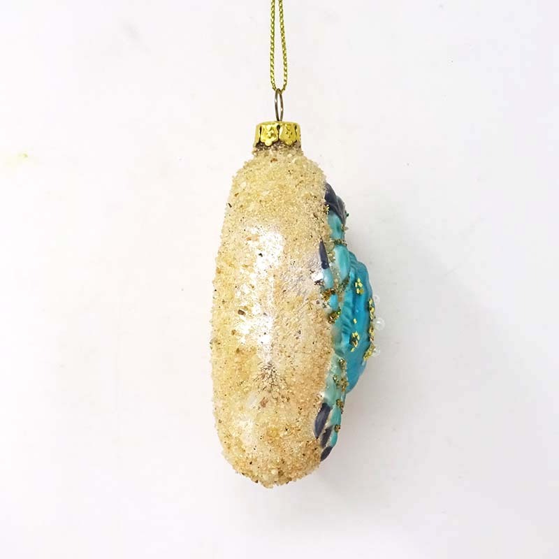 Wholesale reasonable price christmas tree pendant blue crabs crawl flat ball ornaments