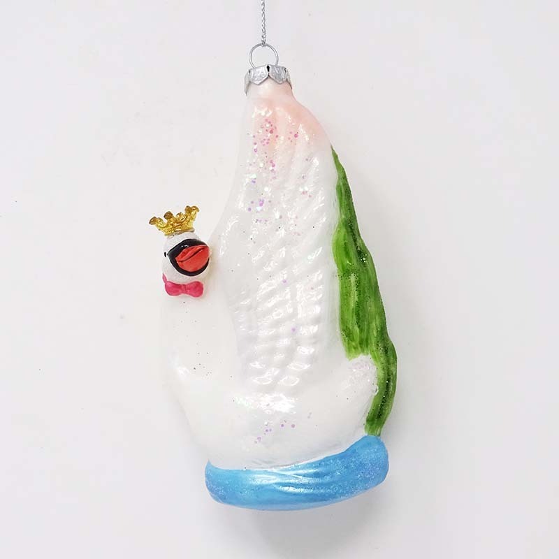 Wholesale christmas tree baubles 2024 crested colorful parrot pendant standing on a branch