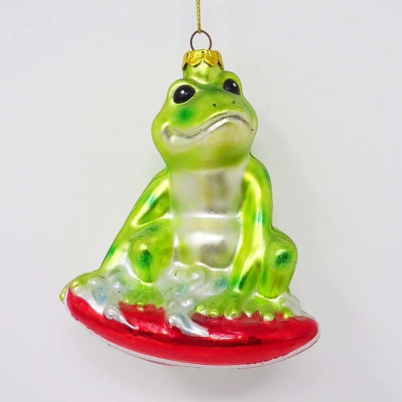 Factory wholesale glass christmas ornaments squirrel climbing tree stump pendant