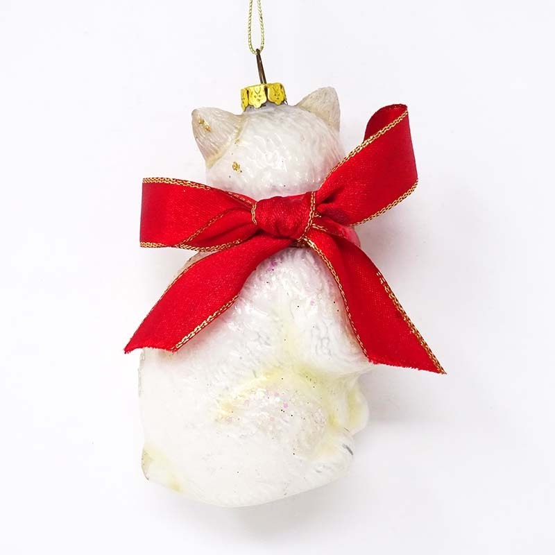 Factory glass hanging christmas ornament with santa inside glass squirrel surfing pendant