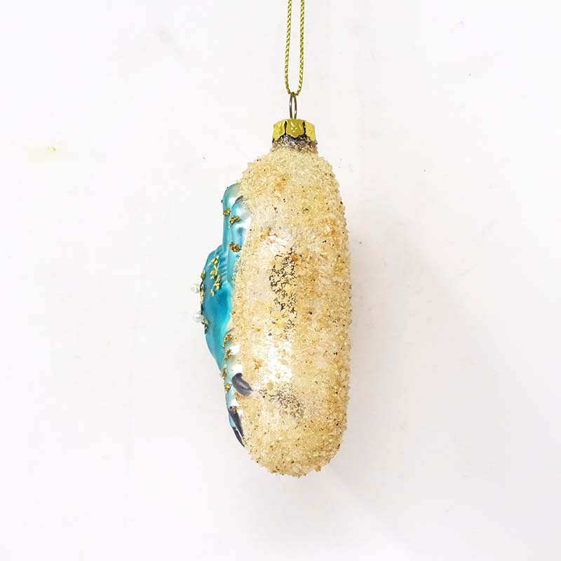 Wholesale reasonable price christmas tree pendant blue crabs crawl flat ball ornaments