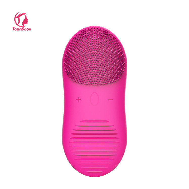 Rechargeable Private Label Silicone Vibrating Spin Cleaning Silicon Face Scrubber Deep Cleaner Facial Scrubbing Cleansing Brush