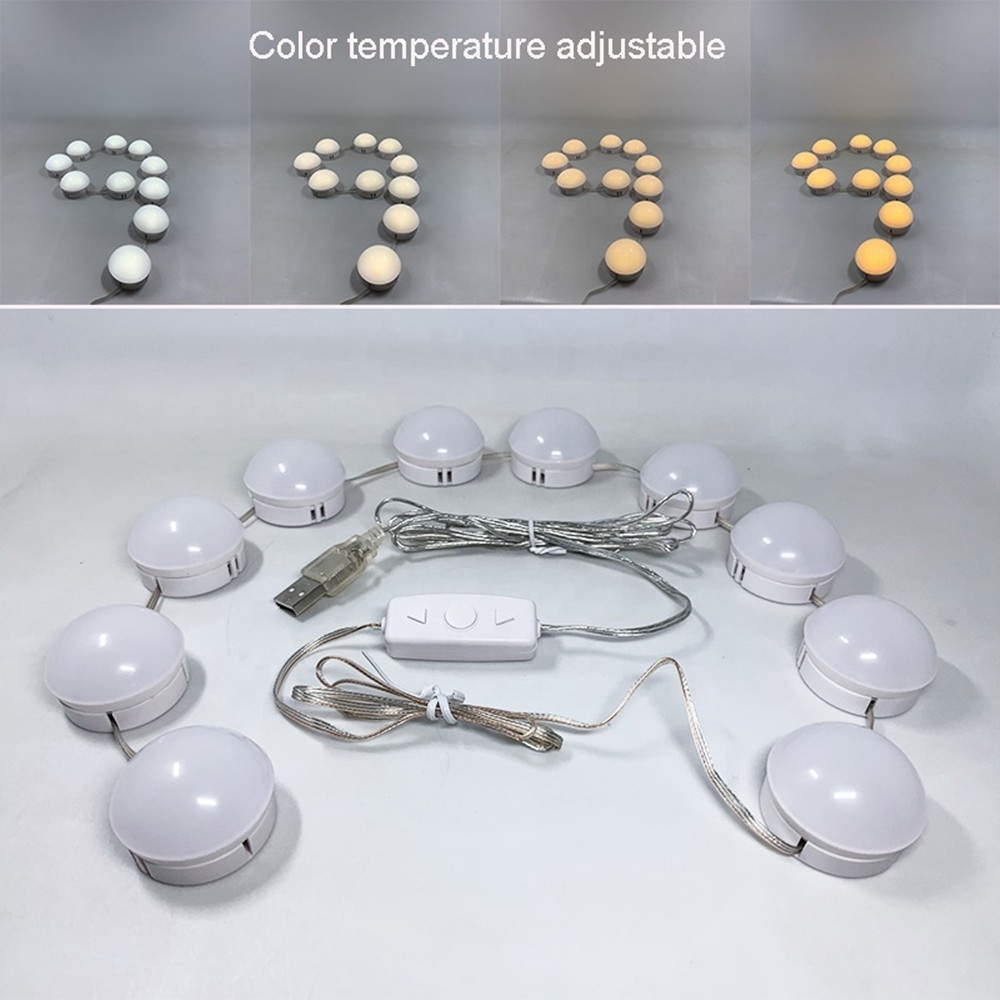 MLB10 Hollywood LED Vanity Mirror Light 10 Bulbs Kit DIY Makeup Light with led makeup mirror bulbs