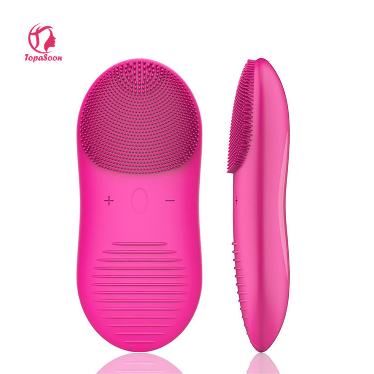 Rechargeable Private Label Silicone Vibrating Spin Cleaning Silicon Face Scrubber Deep Cleaner Facial Scrubbing Cleansing Brush