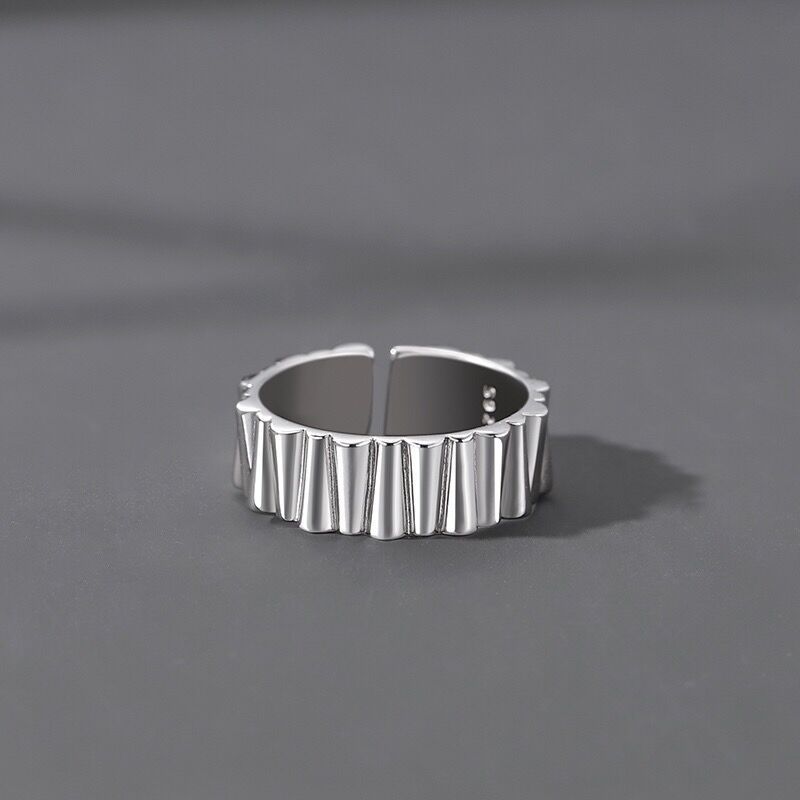 2024 Fashion personality simple advanced sense of geometry 925 sterling silver irregular step ring