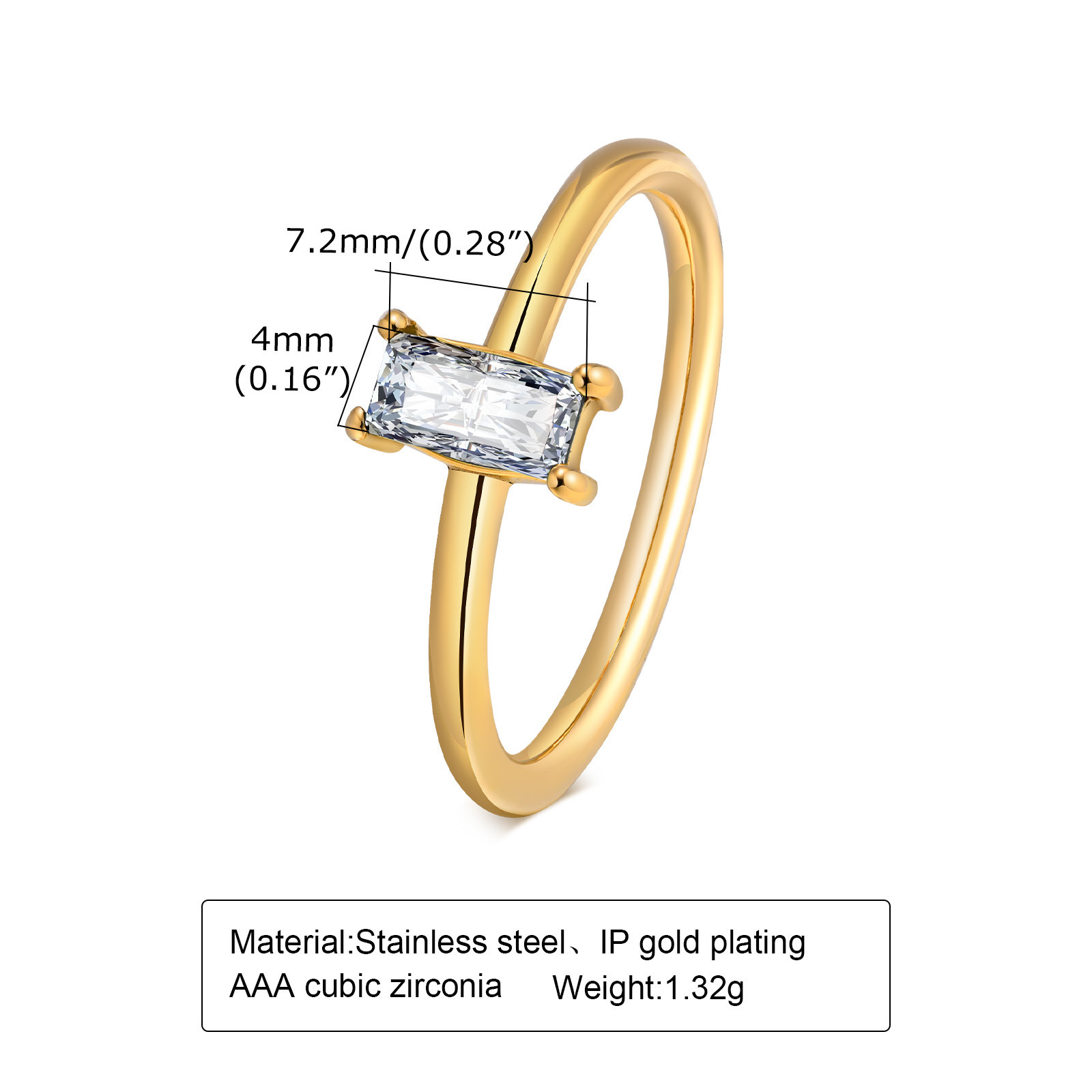 2024 Anillos Acero Inoxidable Stainless Steel Ring Jewelry Plated Jewellery Heart Rings Gemstone Ring Gold Cubic Zirconia Cute