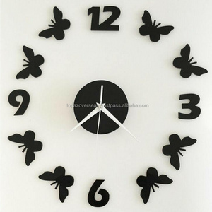 Latest Design High Demand Butterfly and English Number DIY  Acrylic Sticker  Wall Clock