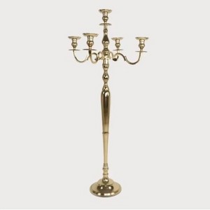 Elegant design Gold Candelabra with Clear Glass Votive and Handmade in aluminum