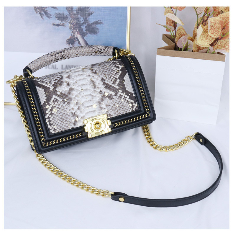 Luxury Custom Exotic Leather Genuine Snake leather Women Designer Shoulder Crossbody Bags Purses And Women Handbags