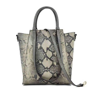 New Genuine Fancy Leather Handbags For Women Snake Pattern Real Leather Women Shoulder Bags