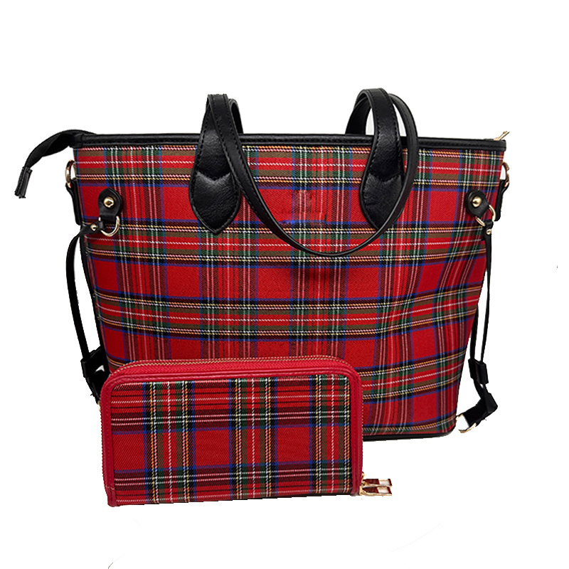 England Style Plaid Tote Bags For Women Luxury Designer Handbag And Purse tartan bag