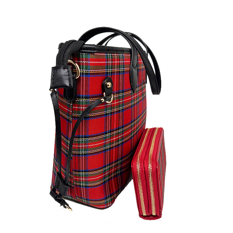 England Style Plaid Tote Bags For Women Luxury Designer Handbag And Purse tartan bag