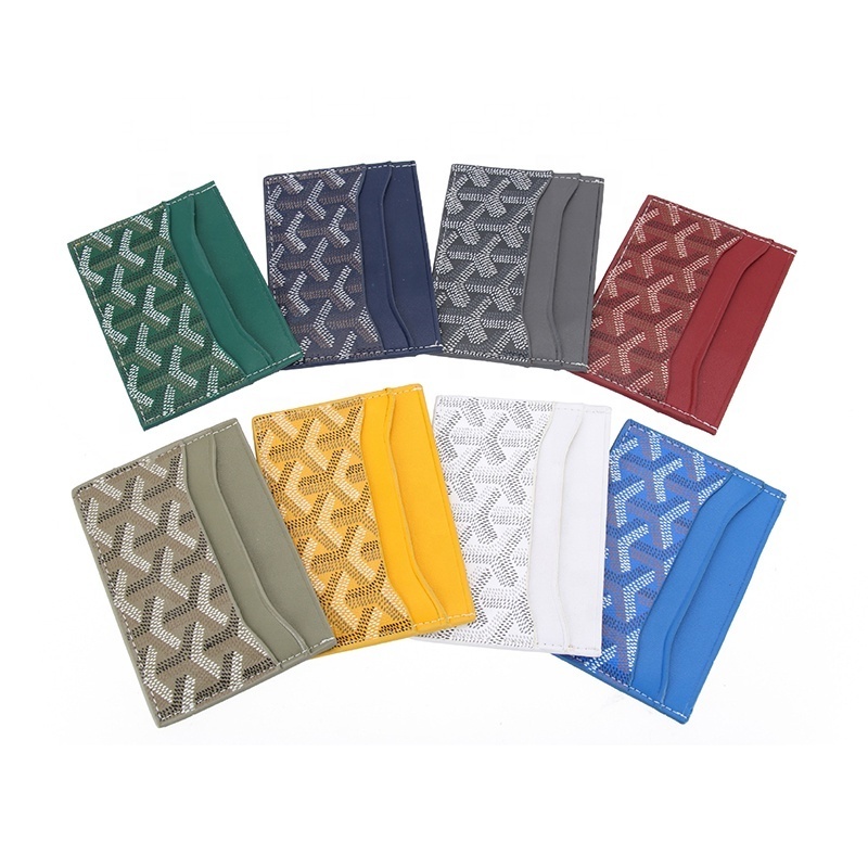 New two sides insert custom embossed logo pu leather credit name card ID business bus luxury card holder