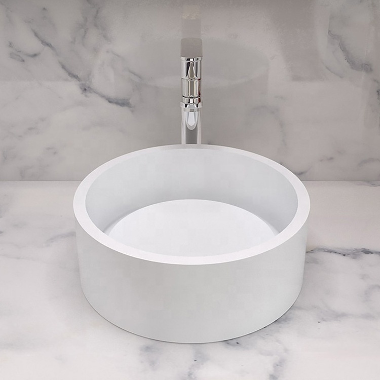 Round Above Counter Corian Bathroom Countertop Lavatory Vanity Vessel Sink,Bathroom Sink with Modern Design & Good Value C3