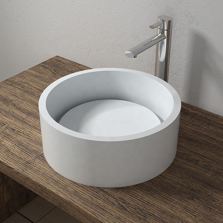 Round Above Counter Corian Bathroom Countertop Lavatory Vanity Vessel Sink,Bathroom Sink with Modern Design & Good Value C3