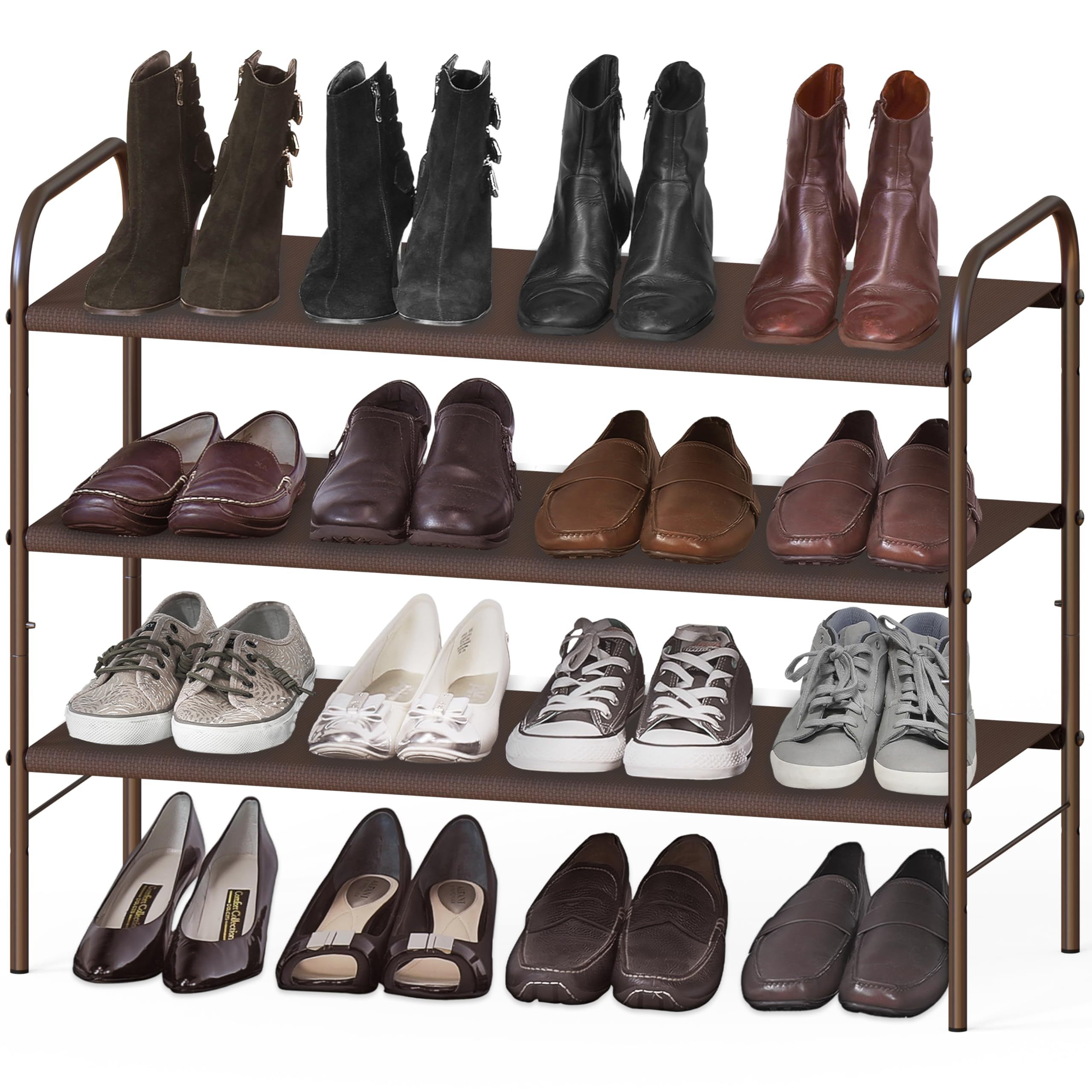 Simple Houseware 3-Tier Shoe Rack Storage Organizer, Bronze