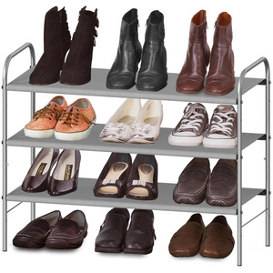 Shoe Rack 3 Tier Storage Organizer for Closet Entryway Black