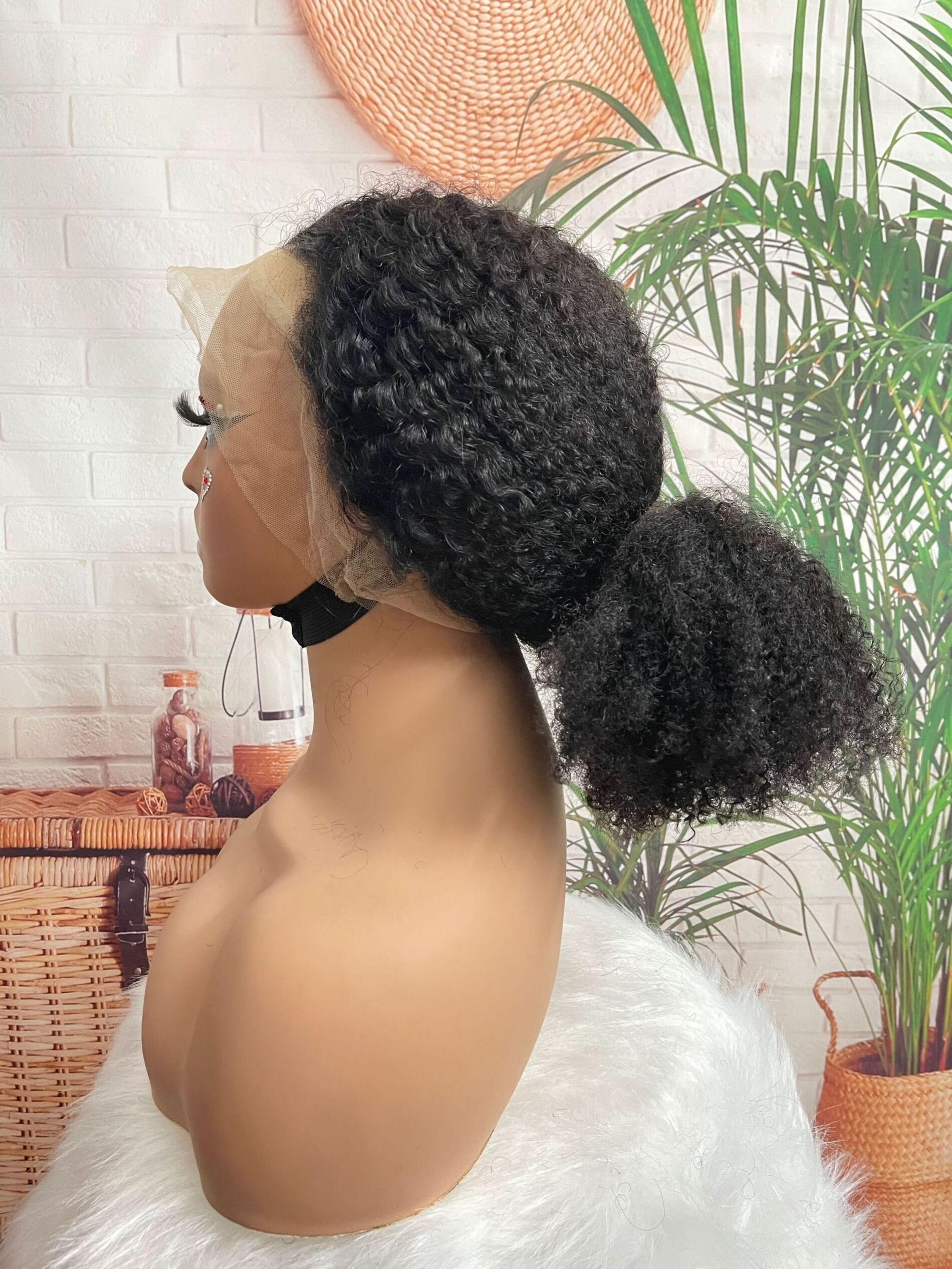 360 Lace Wig Afro  Transparent Swiss Lace Front Wig Human Hair  Brazilian 100% Virgin Full Lace Wig for Black Women