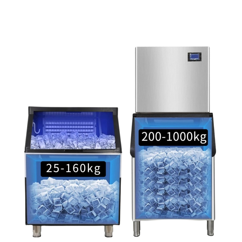 Stainless Steel Commercial Ice Maker Milk Tea Shop Fully Automatic Large Cube Ice Block maker ice Machine