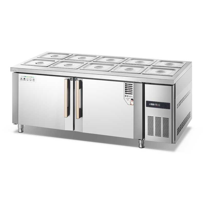 Support all-round customization Factory Manufacture Stainless Steel Refrigerator Salad Prep Counter Salad Bar