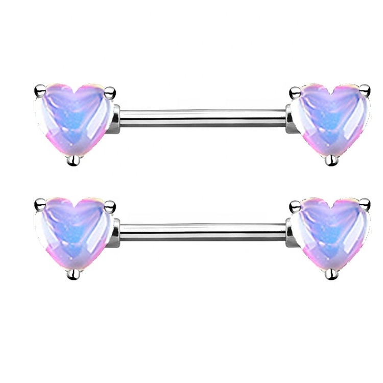 Getta hot sale change color heart nipple rings  cute candy color vibrating nipple rings sex nipple piercing jewelry