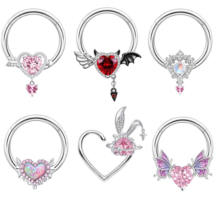 Getta stainless steel  nose ring heart nose piercing wholesale cute body nose ring jewelry body piercing for women