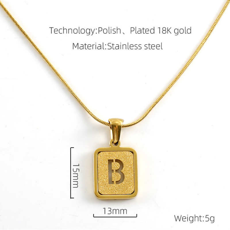 xjy stainless steel necklace for women fashion jewelry 26 English letter fashion jewelry necklaces 18k gold plated necklace