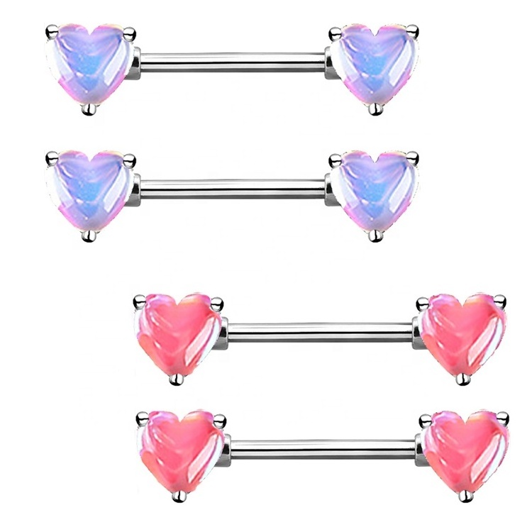 Getta hot sale change color heart nipple rings  cute candy color vibrating nipple rings sex nipple piercing jewelry