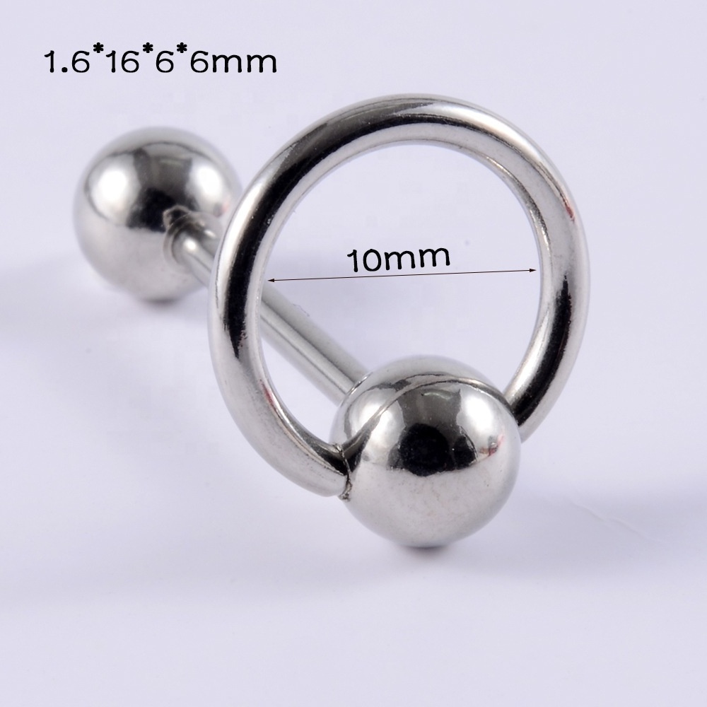 2024 Getta Stainless Steel Vibration Tongue Ring Barbell Ornament Tongue Piercing Bar Nipple Tongue Ring Piercing