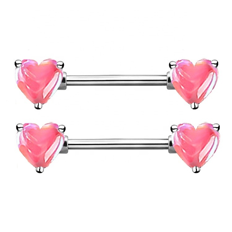 Getta hot sale change color heart nipple rings  cute candy color vibrating nipple rings sex nipple piercing jewelry