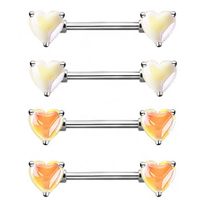 Getta hot sale change color heart nipple rings  cute candy color vibrating nipple rings sex nipple piercing jewelry