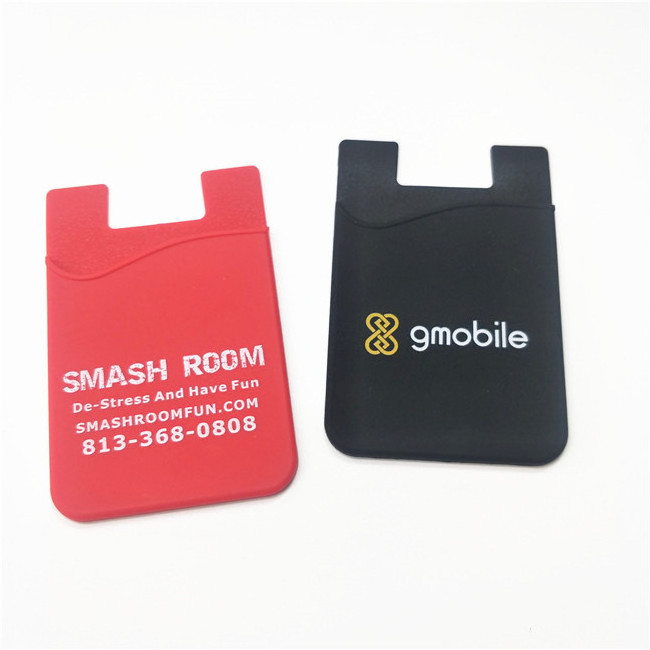 small order qty giveaway items new gift promotion sticky phone card holder silicone with printing logo