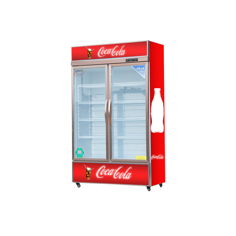 Supermarket Commercial Display Glass Door Case Coca Cold Drinks Fridge No Frost Transparent Cold Drink Refrigerator