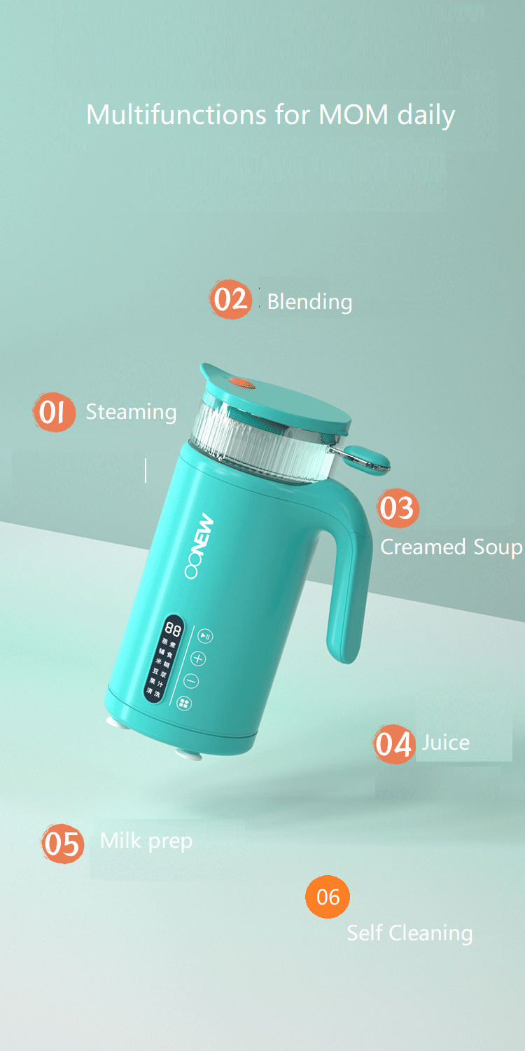 Portable Blender Big Capacity Pctg Blender Bowl Digital Steam Baby Food Processor  Electric Steamers Salad Maker Machine