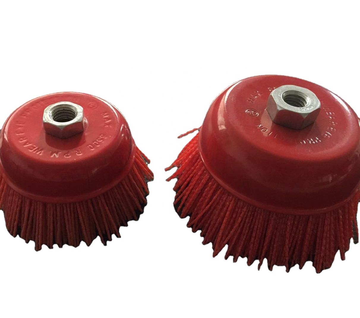 6'' Nylon Bristle Cup Wire Brush Shank Filament 80 Grit Abrasive wire