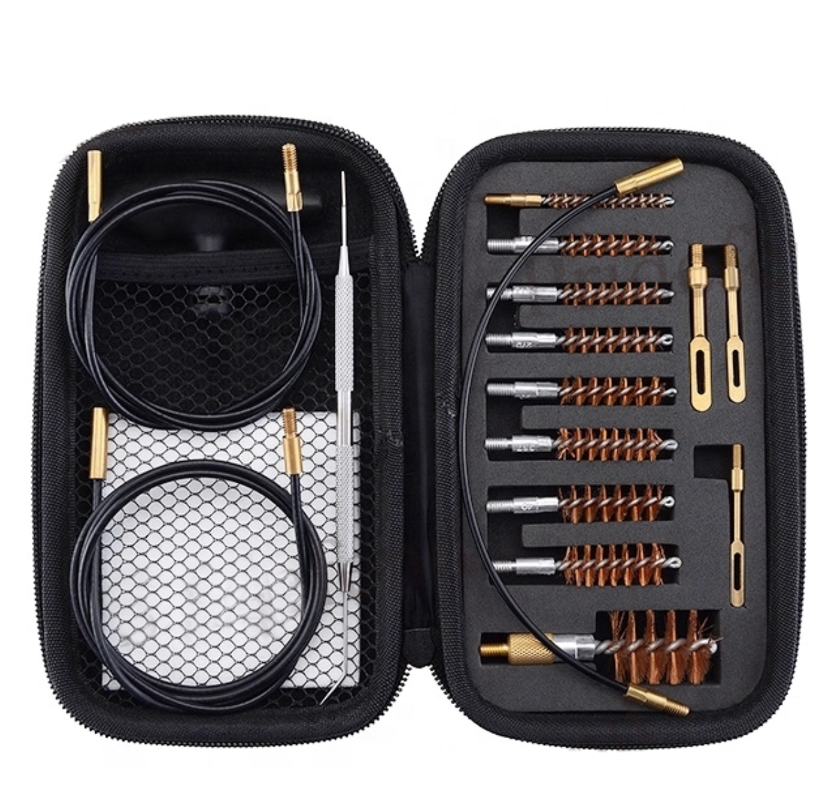 17 .223 .357/9MM .40 12GA Phosphor Bristle Bore Brushes with Flexible Threaded Bore Cleaning Coated Cables Gun Cleaning Kit