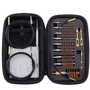 17 .223 .357/9MM .40 12GA Phosphor Bristle Bore Brushes with Flexible Threaded Bore Cleaning Coated Cables Gun Cleaning Kit