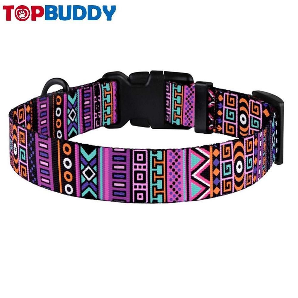 Dog Collar Aztec Pattern with adjustable and breakaway buckle for Small Medium Large Dogs