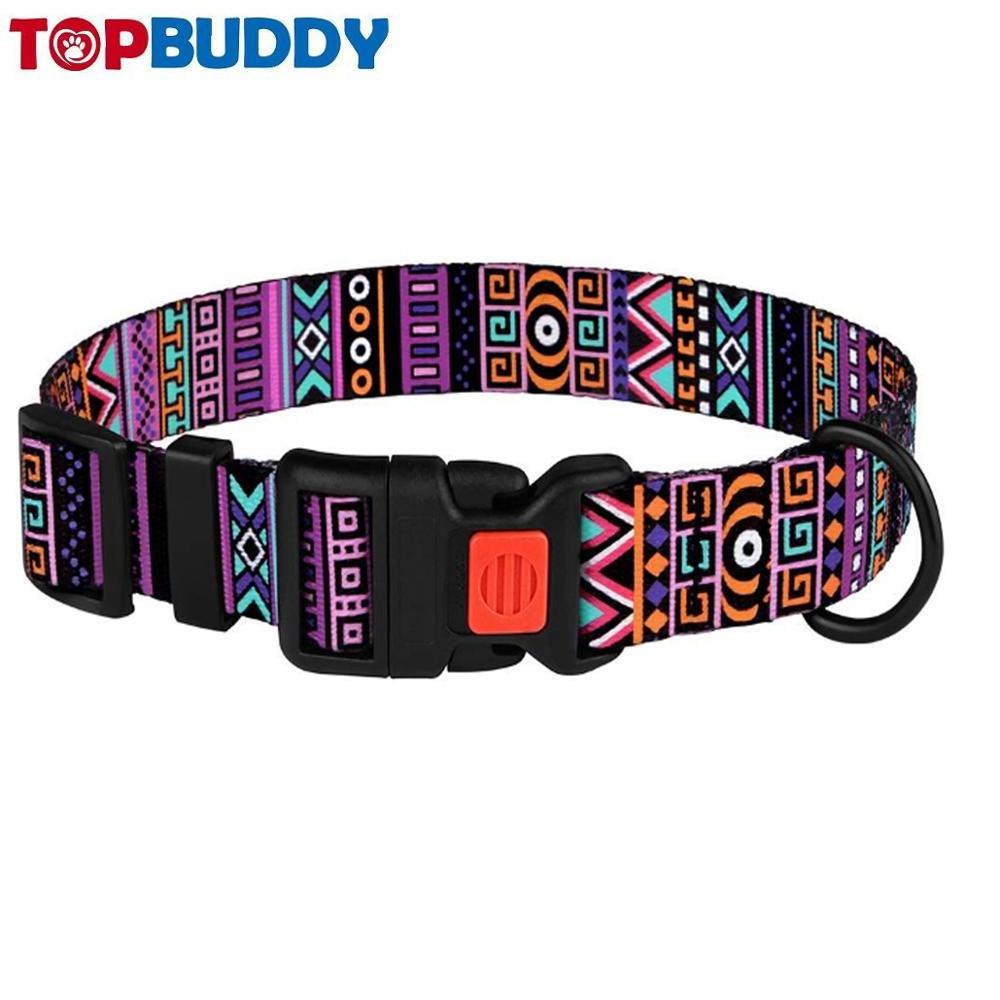 Dog Collar Aztec Pattern with adjustable and breakaway buckle for Small Medium Large Dogs