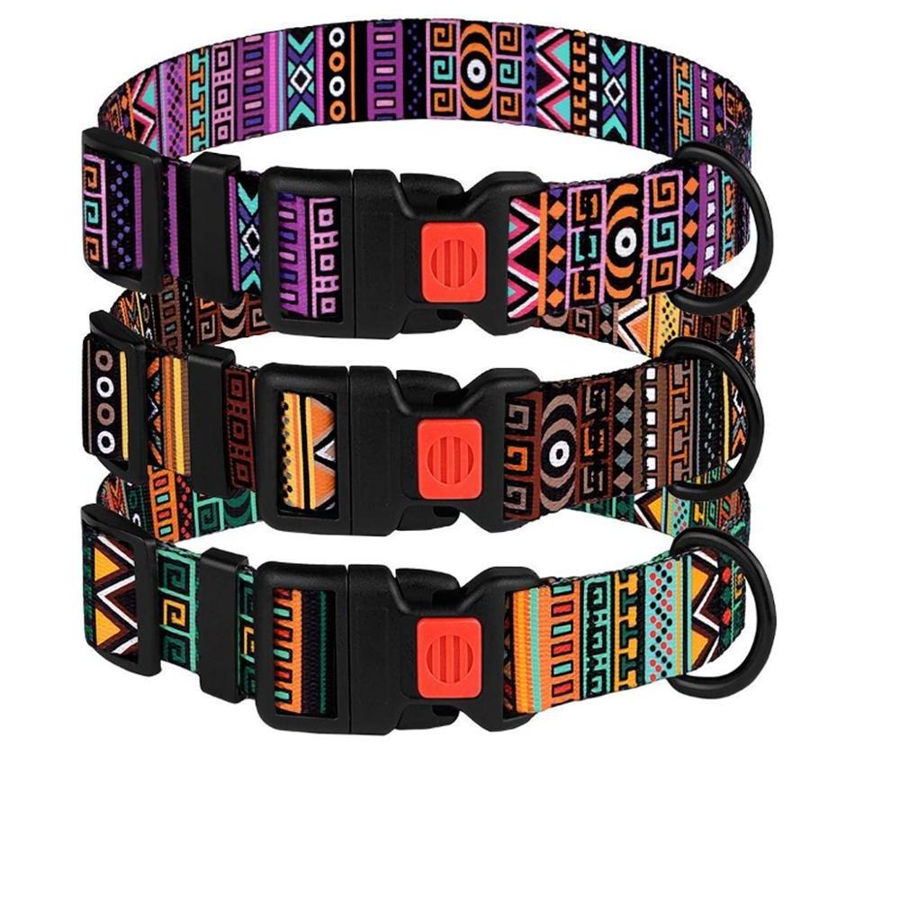 Dog Collar Aztec Pattern with adjustable and breakaway buckle for Small Medium Large Dogs