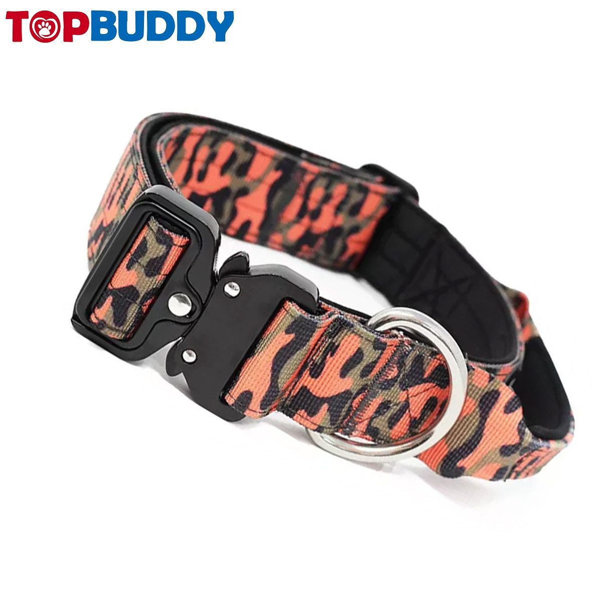 Wholesale Custom Logo  Camo Soft Metal Buckle Tactical Nylon Dog Collar