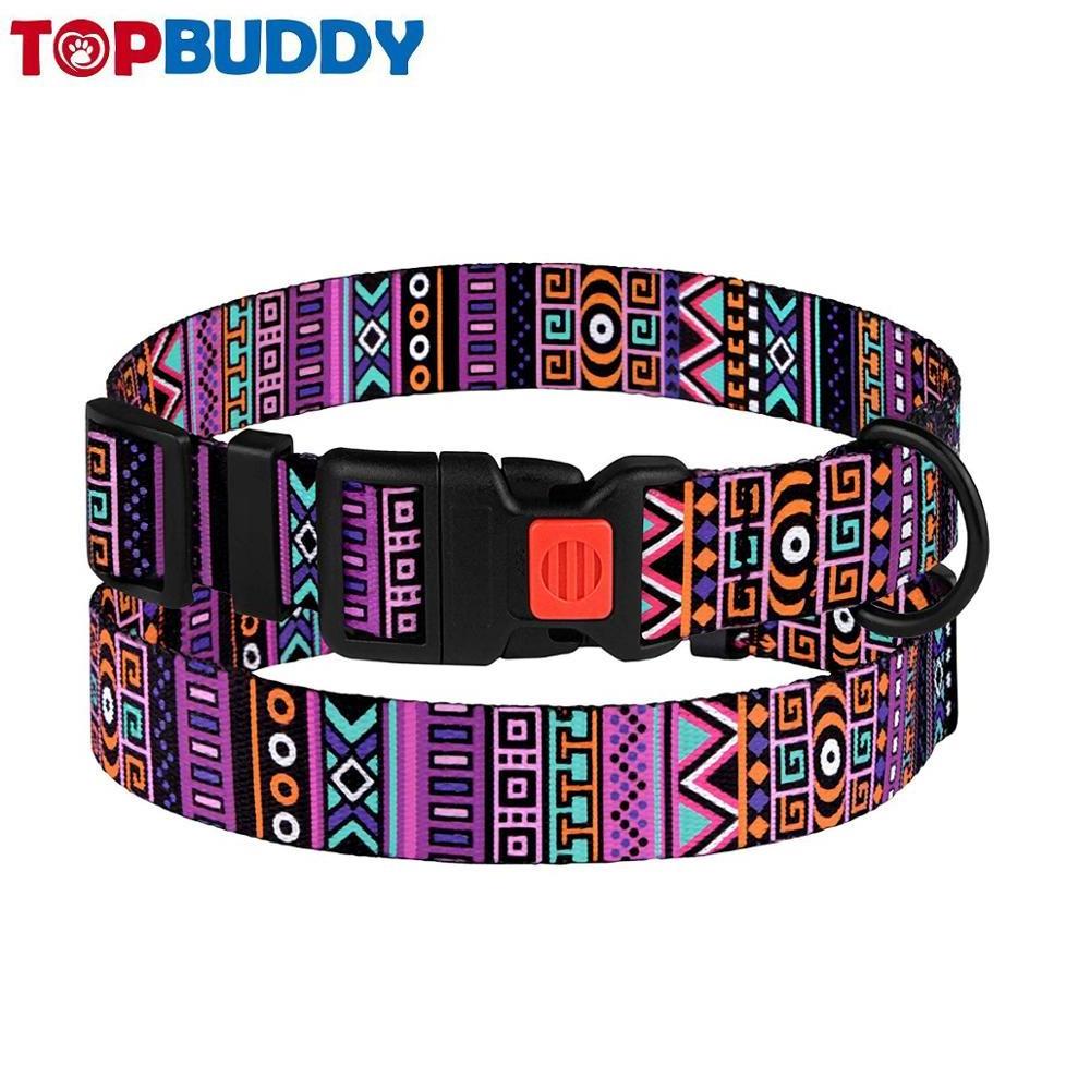 Dog Collar Aztec Pattern with adjustable and breakaway buckle for Small Medium Large Dogs