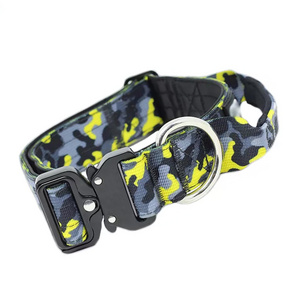 Wholesale Custom Logo  Camo Soft Metal Buckle Tactical Nylon Dog Collar