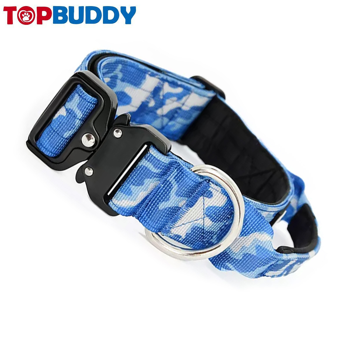 Wholesale Custom Logo  Camo Soft Metal Buckle Tactical Nylon Dog Collar