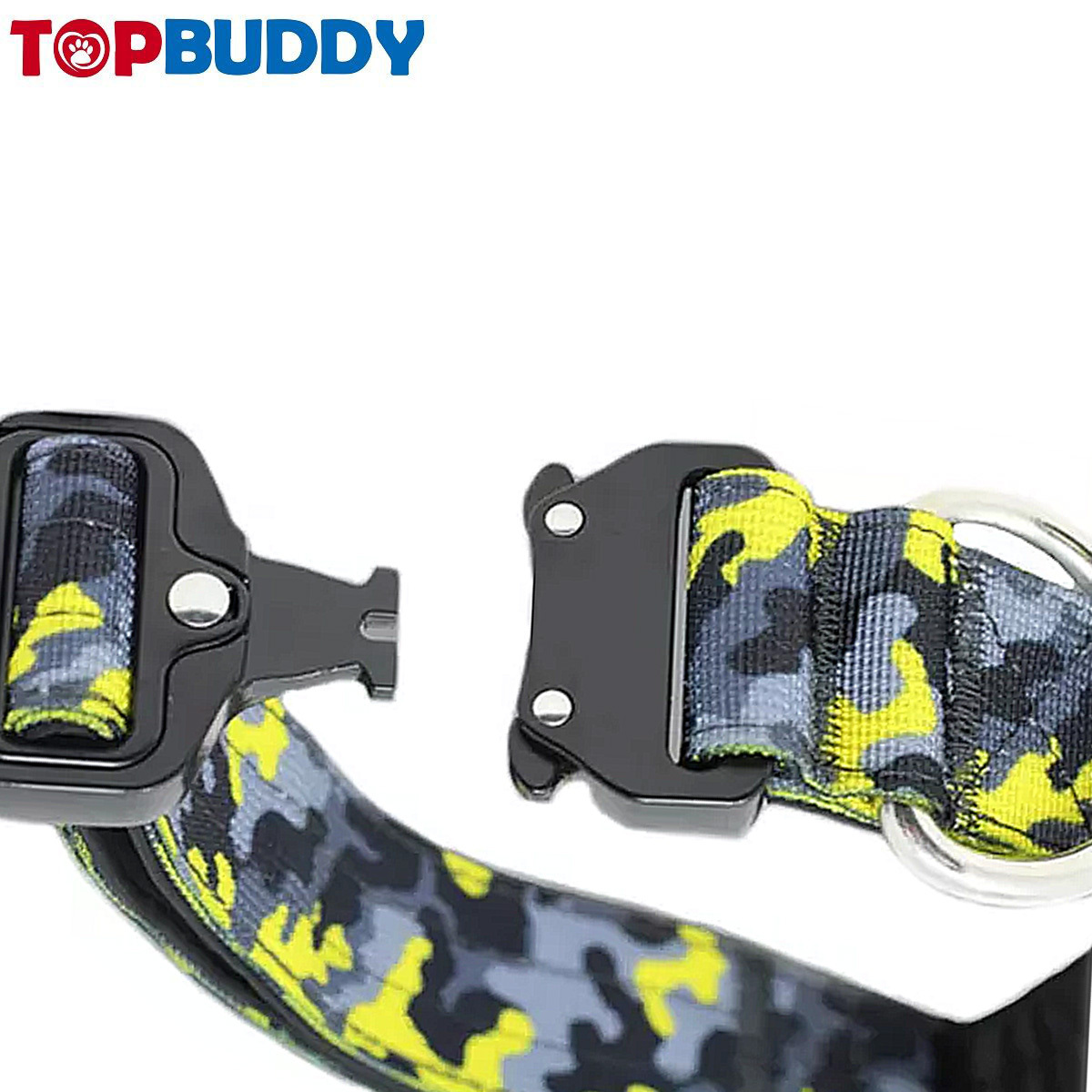 Wholesale Custom Logo  Camo Soft Metal Buckle Tactical Nylon Dog Collar