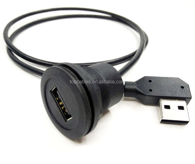 High quality car Automotive panel mount waterproof cable flush joint USB 2.0 cables