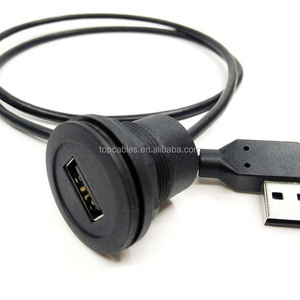 High quality car Automotive panel mount waterproof cable flush joint USB 2.0 cables